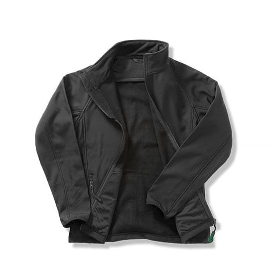Result Recycled Men's Printable Softshell Jacket with Recycled Fleece Inner – Black / Black