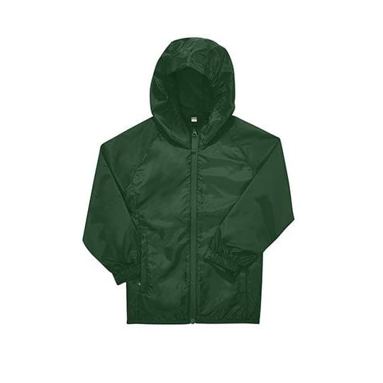 B&C BE INSPIRED Kids #Reset Windbreaker – Bottle Green