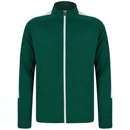 Finden+Hales Adults Knitted Tracksuit Top – Bottle Green / White