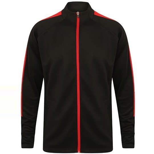 Finden+Hales Adults Knitted Tracksuit Top – Black / Red