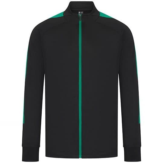 Finden+Hales Adults Knitted Tracksuit Top – Black / Emerald