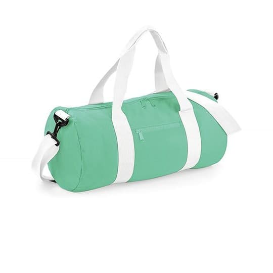 BagBase Original Barrel Bag – Mint Green / White