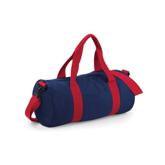 BagBase Original Barrel Bag – French Navy / Classic Red