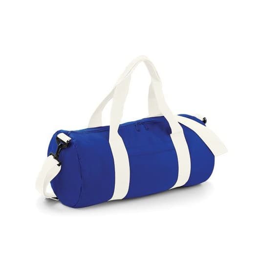 BagBase Original Barrel Bag – Bright Royal / Off White