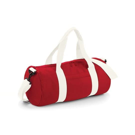 BagBase Original Barrel Bag – Classic Red / Off White