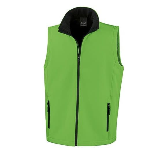 Result Recycled Men's Printable Softshell Bodywarmer with Recycled Fleece Inner – Vivid Green / Black