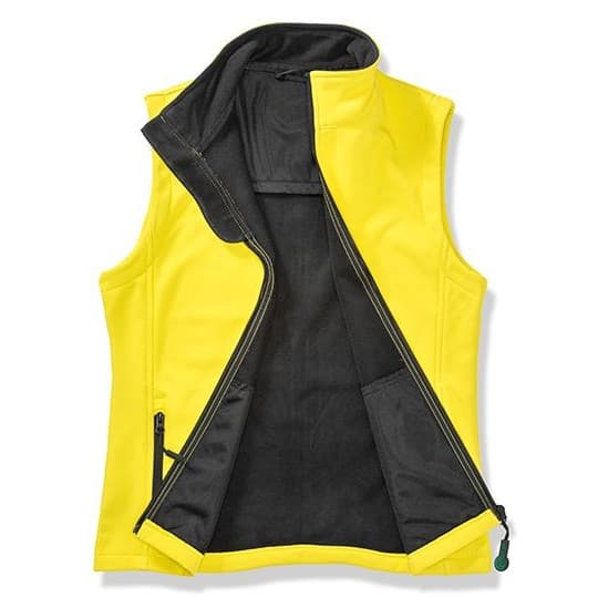 Result Recycled Men's Printable Softshell Bodywarmer with Recycled Fleece Inner – Yellow / Black