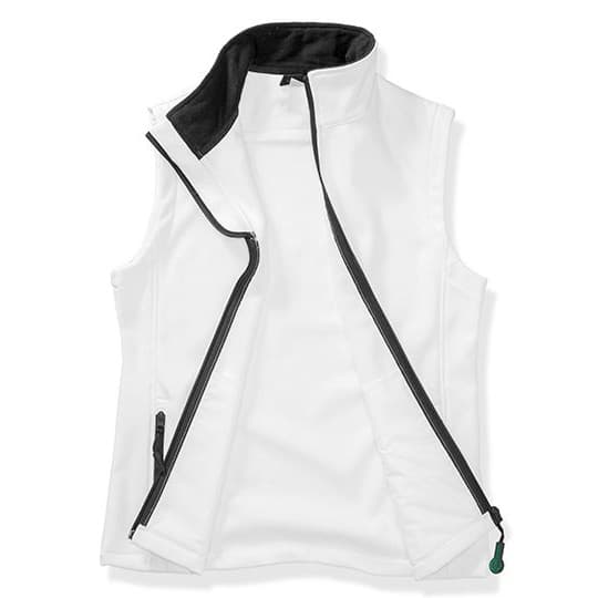 Result Recycled Men's Printable Softshell Bodywarmer with Recycled Fleece Inner – White / Black