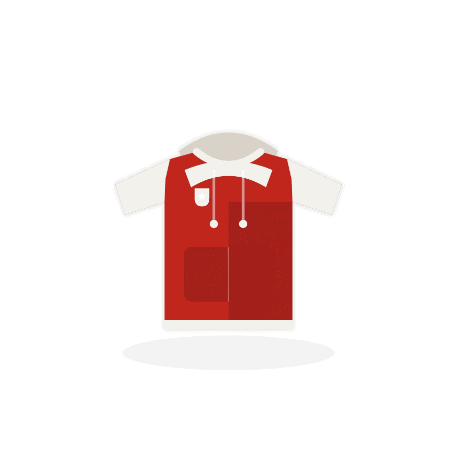Kapuzenpullover Club in Rot
