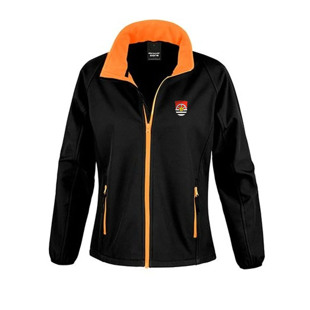 Result Recycled Women´s Printable Softshell Jacket with Recycled Fleece Inner – Black / Orange
