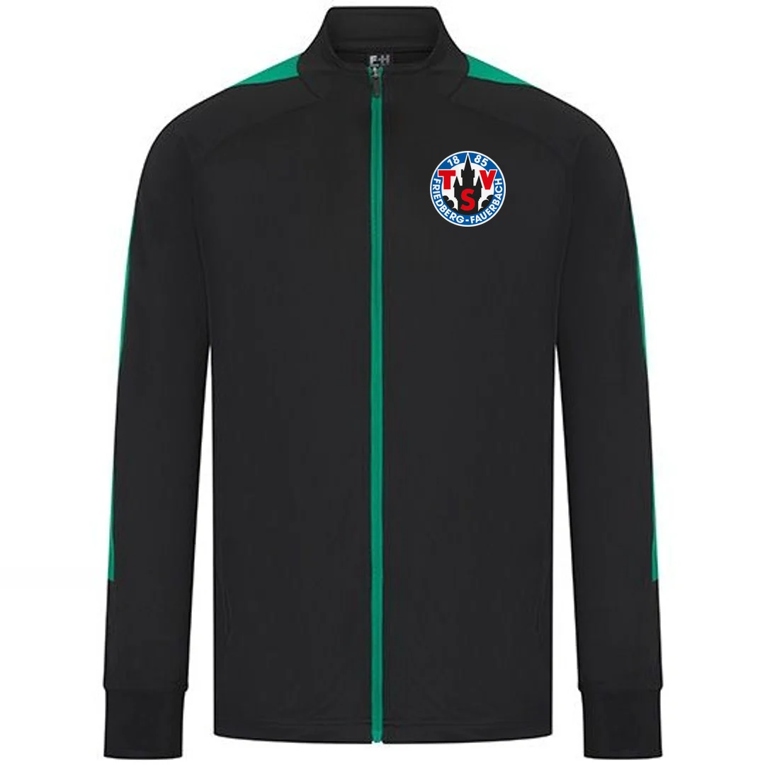 Finden+Hales Adults Knitted Tracksuit Top – Black / Emerald