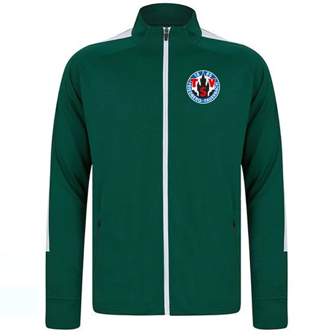 Finden+Hales Adults Knitted Tracksuit Top – Bottle Green / White