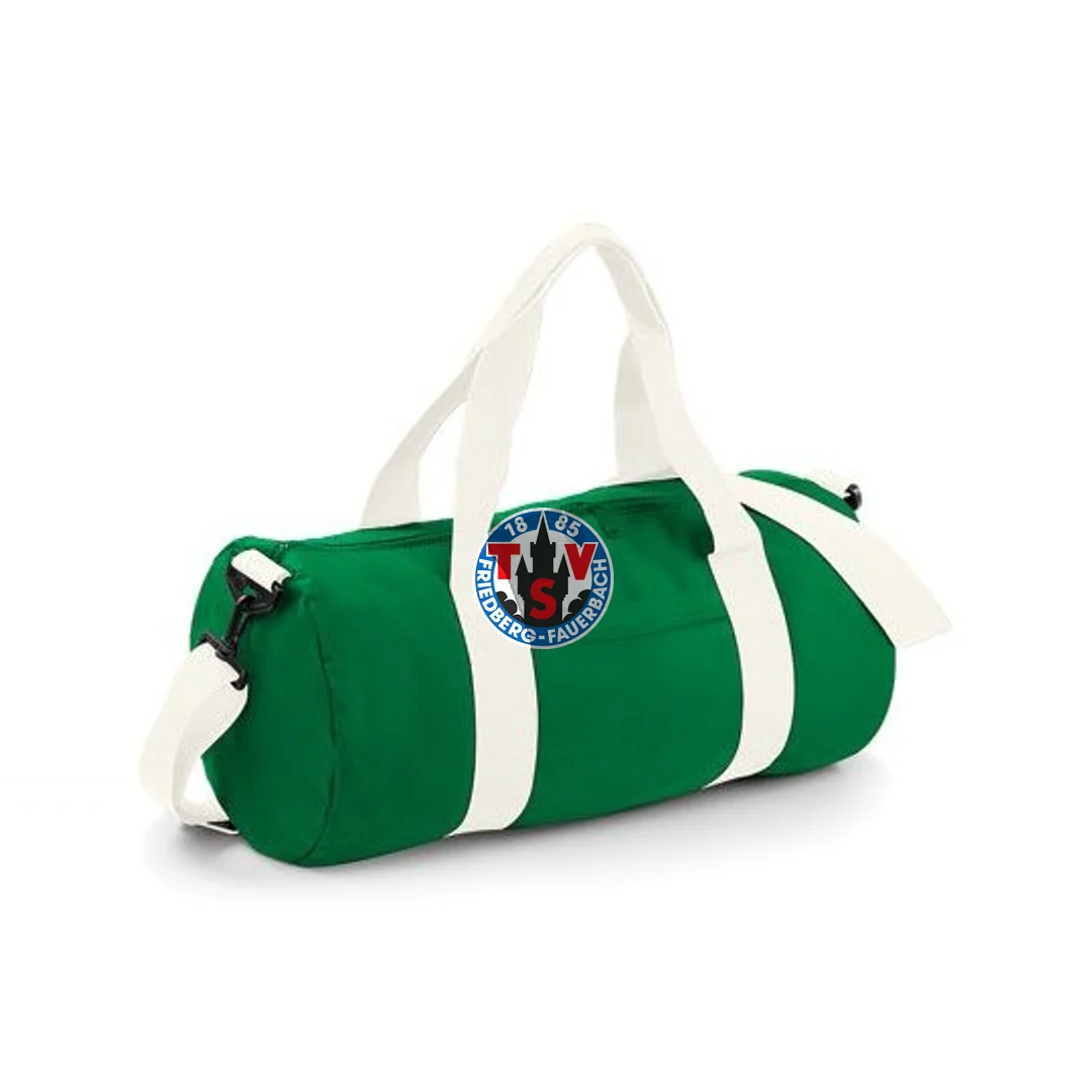 BagBase Original Barrel Bag – Kelly Green / Off White