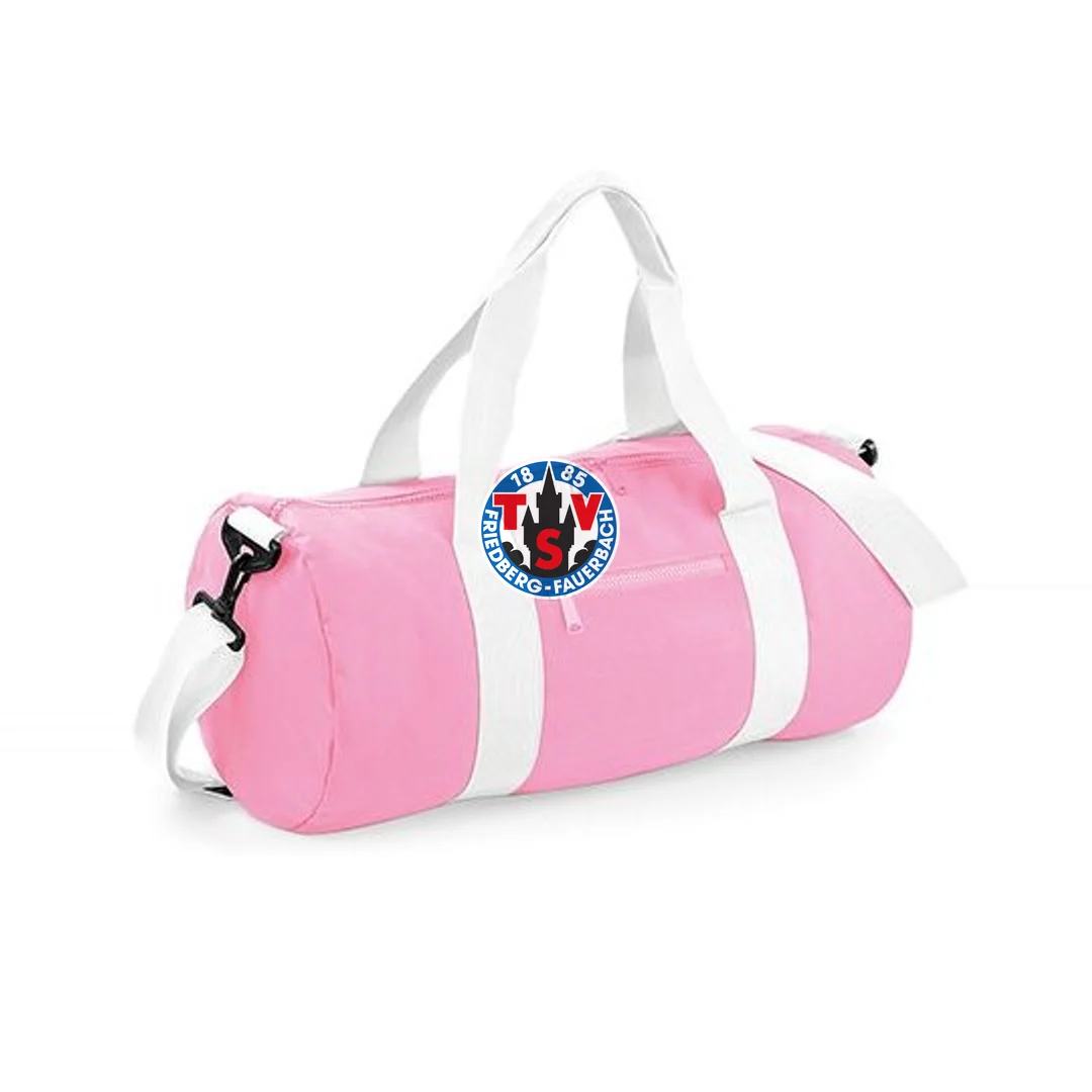 BagBase Original Barrel Bag – Classic Pink / White